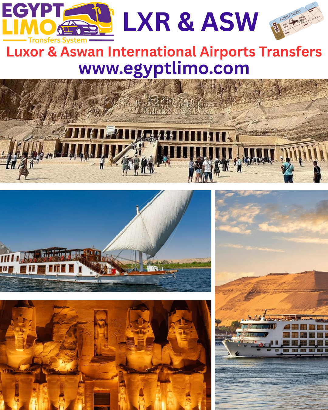 Luxor & Aswan Airports Limousine Transfer Service